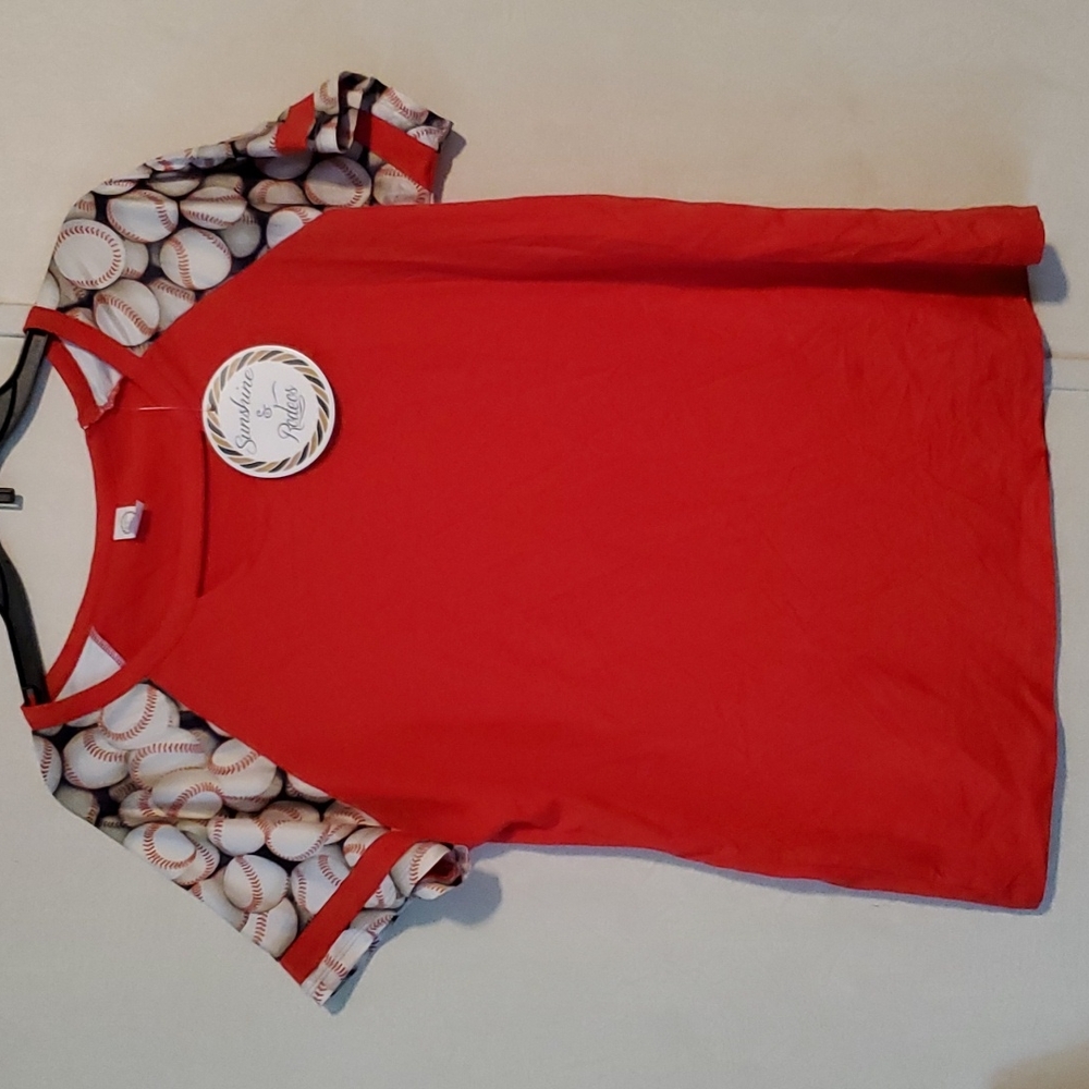 Sunshine & Rodeo baseball sleeve print top size large
